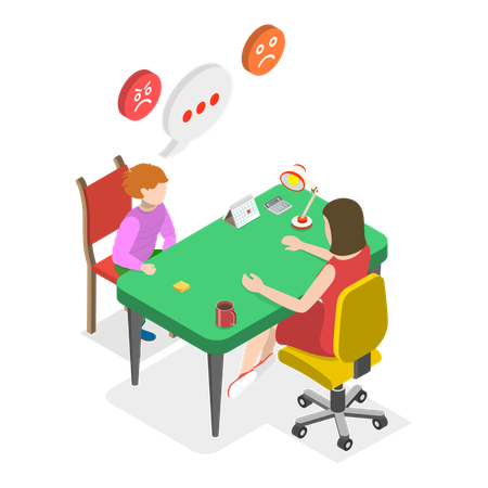 Doctor with Attention Deficit Hyperactivity Disorder kid  Illustration