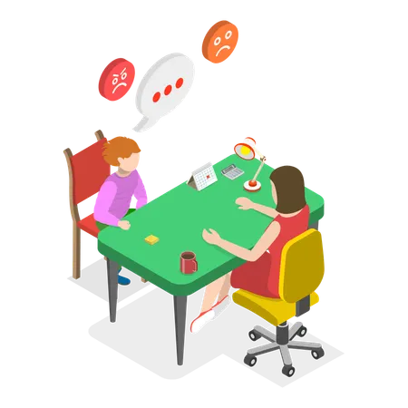 Doctor with Attention Deficit Hyperactivity Disorder kid  Illustration