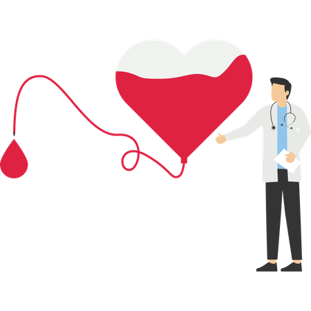 Doctor with blood bag  Illustration
