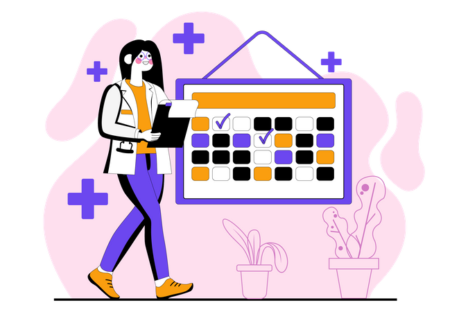 Doctor with booked advanced appointment  Illustration