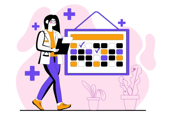 Doctor with booked advanced appointment  Illustration