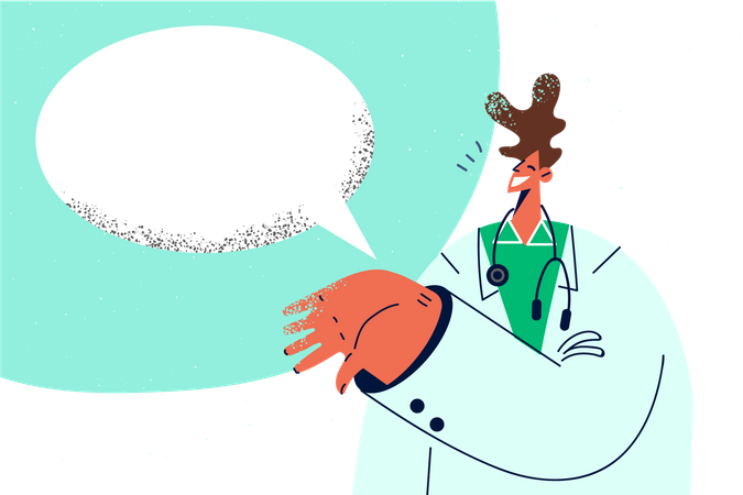 Doctor with bubble chat  Illustration