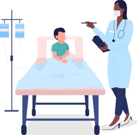 Doctor with child patient Illustration