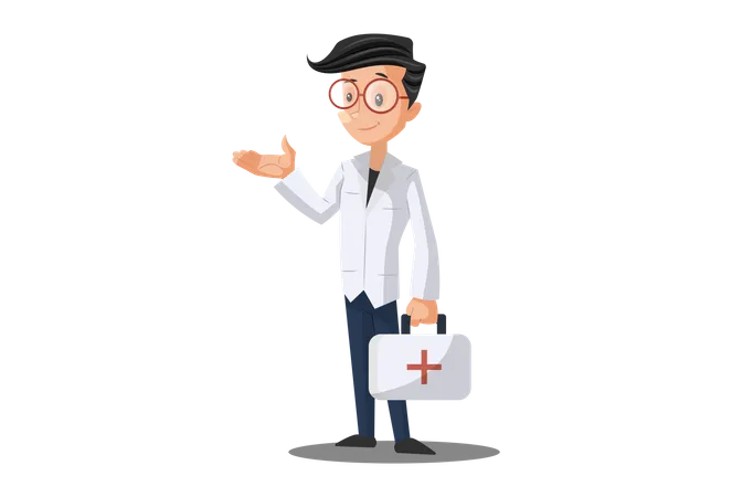 Doctor with First Aid kit  Illustration