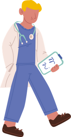 Doctor with health report  Illustration