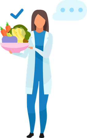 Doctor with healthy food  Illustration