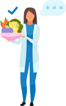 Doctor with healthy food  Illustration