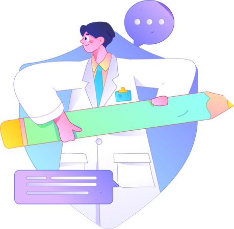 Doctor with life insurance policy  Illustration