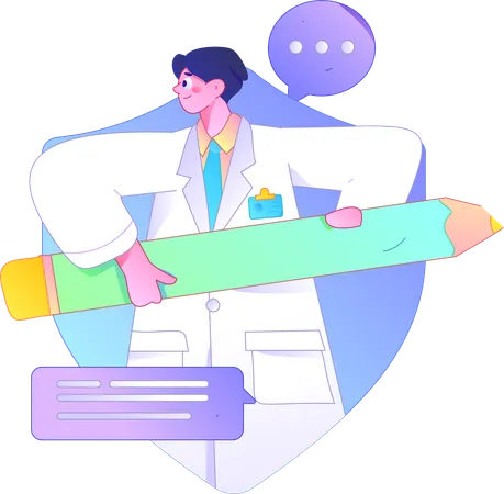 Doctor with life insurance policy  Illustration