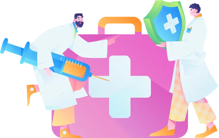Doctor with medical insurance  Illustration