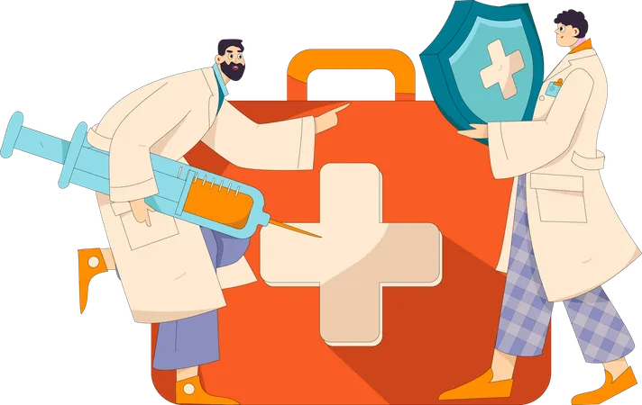 Doctor with medical insurance  Illustration