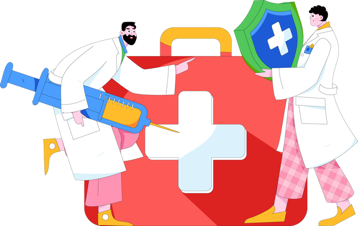 Doctor with medical insurance  Illustration