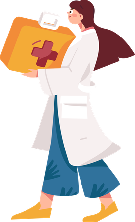 Doctor with medical kit  Illustration