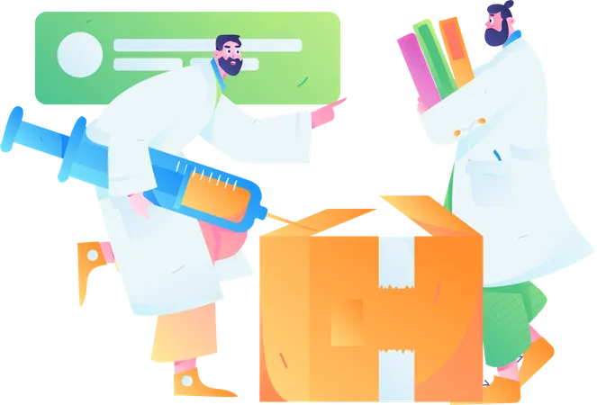 Doctor with Medical record  Illustration