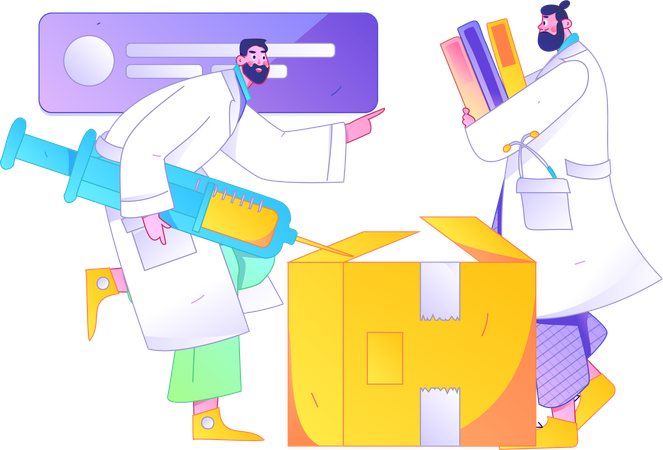 Doctor with Medical record  Illustration