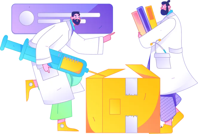 Doctor with Medical record  Illustration