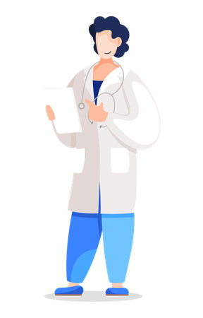 Doctor with medical report  Illustration