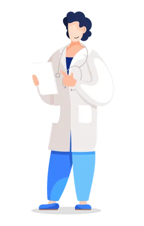 Doctor with medical report  Illustration