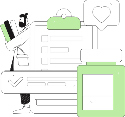 Doctor with medicine prescription  Illustration