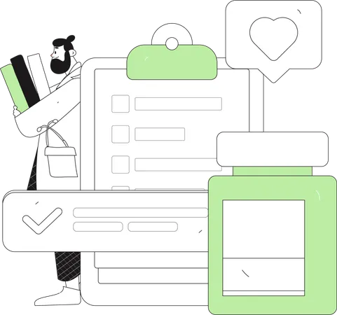 Doctor with medicine prescription  Illustration