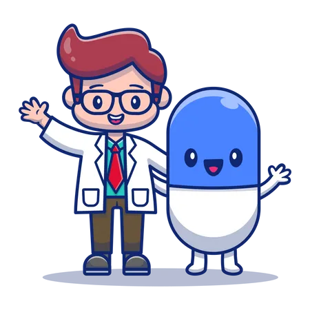 Doctor with medicines  Illustration