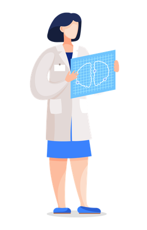 Doctor with mri scan  Illustration
