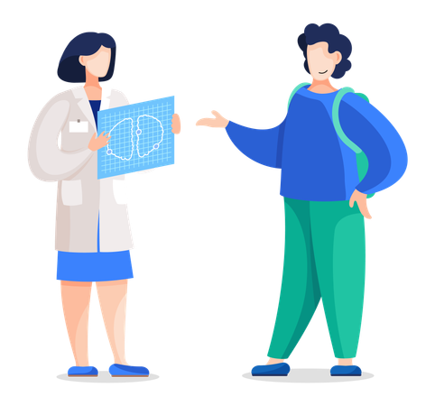 Doctor with mri scan  Illustration