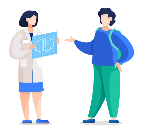 Doctor with mri scan  Illustration