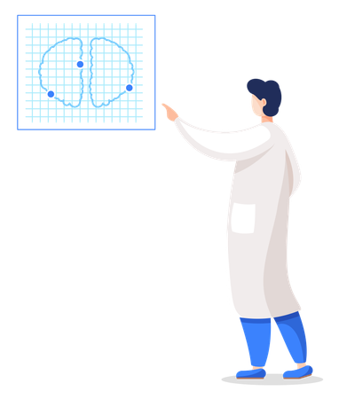 Doctor with mri scan  Illustration