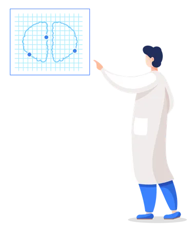 Doctor with mri scan  Illustration