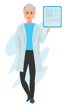 Doctor with patient health record  Illustration