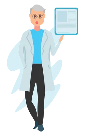 Doctor with patient health record  Illustration