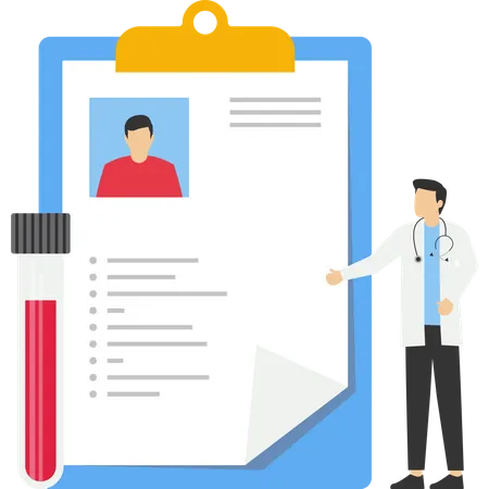 Doctor with patient medical record  Illustration