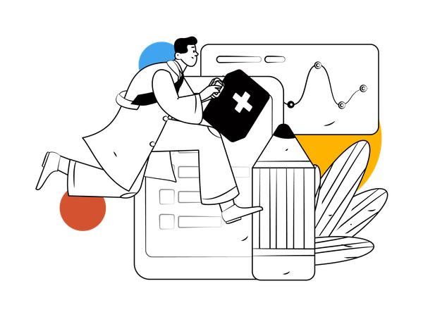 Doctor with patient report  Illustration