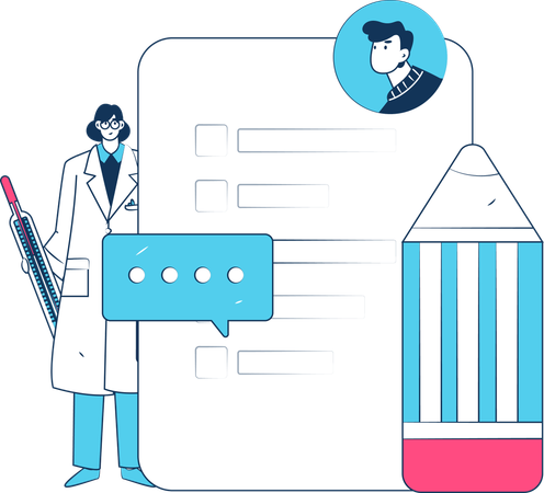 Doctor with patient report  Illustration