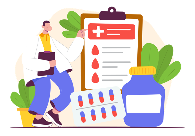 Doctor with Prescription  Illustration