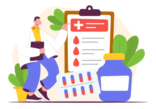 Doctor with Prescription  Illustration