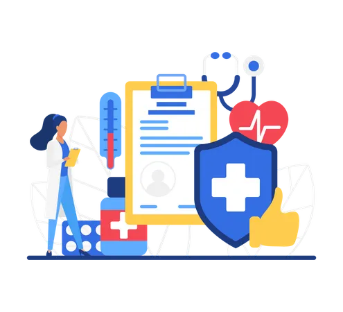 Doctor with prescription  Illustration