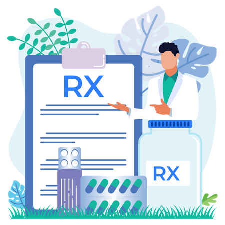 Doctor With Prescription  Illustration