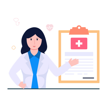 Doctor with Prescription  Illustration