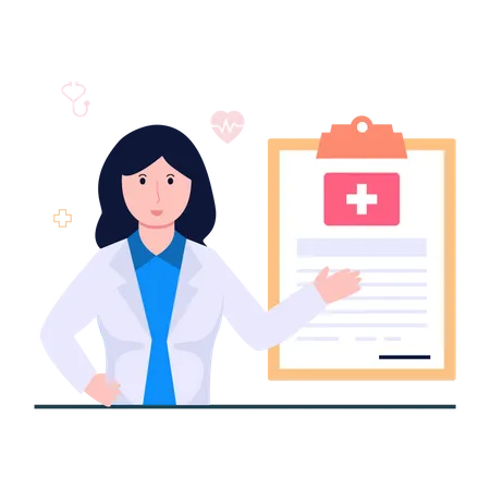 Doctor with Prescription  Illustration