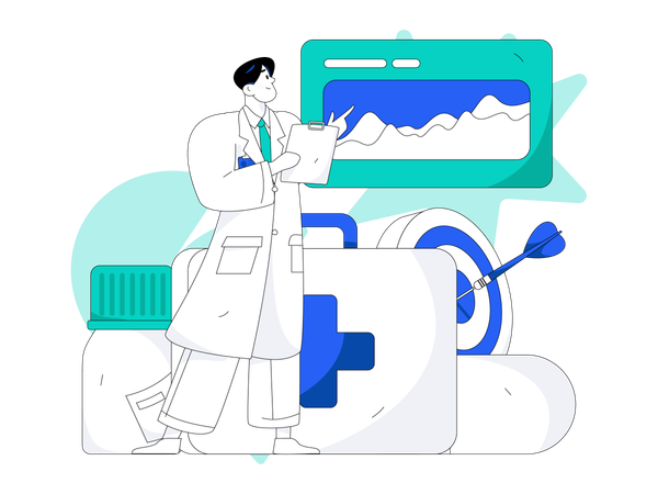 Doctor with reports  Illustration
