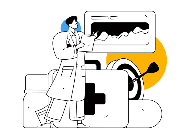 Doctor with reports  Illustration