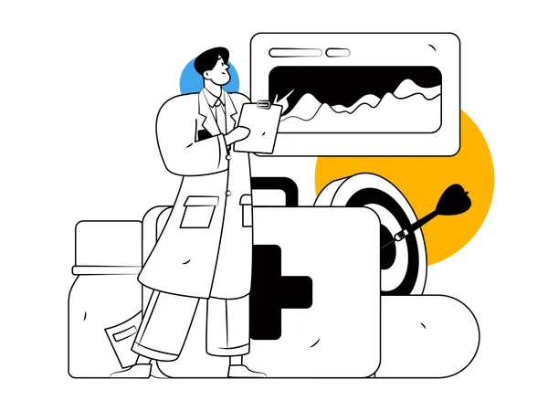 Doctor with reports  Illustration