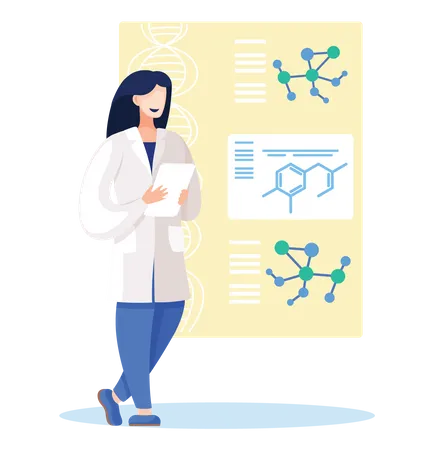 Doctor with research report Illustration