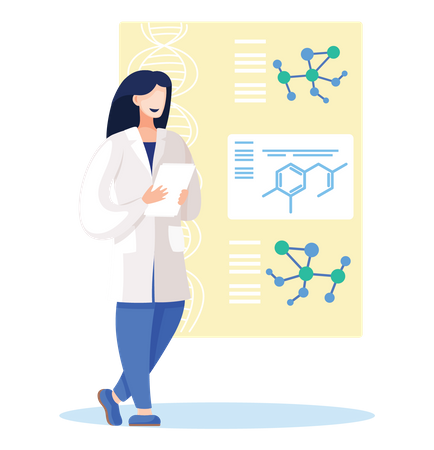 Doctor with research report  Illustration