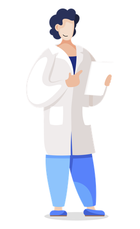 Doctor with Research Results  Illustration