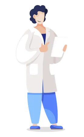 Doctor with Research Results  Illustration