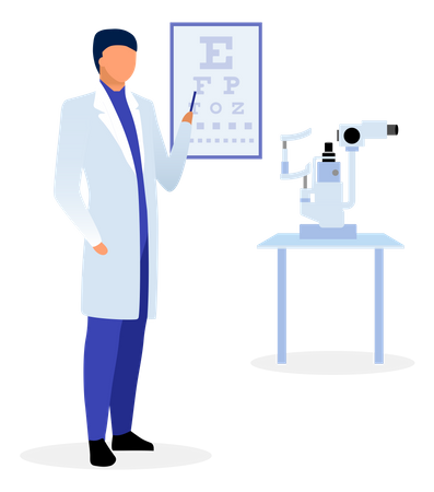 Doctor with snellen eye chart  Illustration