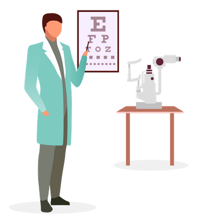 Doctor with snellen eye chart  Illustration